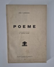 Carte veche Ana Carenina Poeme Carte cu autograf Carte rara