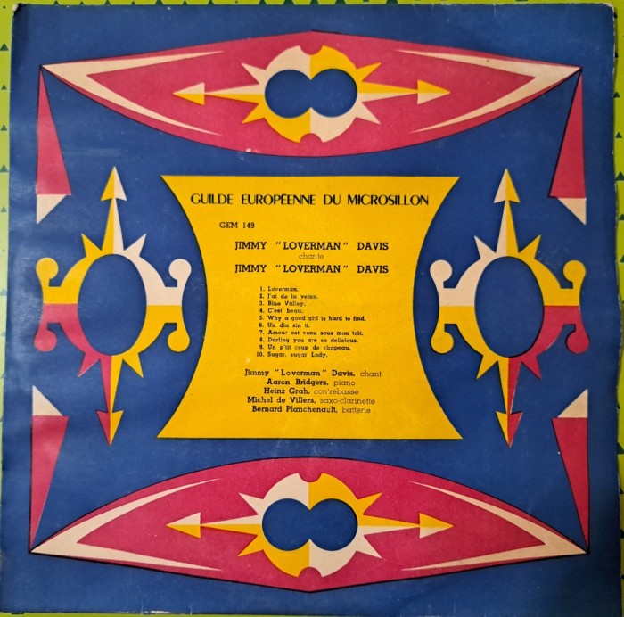 Disc Vinil -Jimmy &quot;Loverman&quot; Davis* - Chante Jimmy &quot;Loverman&quot; Davis (10&quot;)-G.E.M.-GEM 149