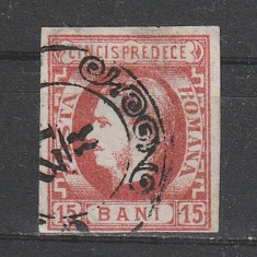 15 Bani Carol cu Favoriti LP27 emisiunea III 1869 cu valori in &quot;BANI&quot;