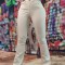 F912-2 Blugi evazati model skinny cu talie inalta din denim usor elastic