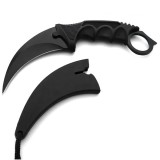 Cutit Karambit Night IdeallStore&reg;, 19cm, Negru, Teaca Inclusa, Otel, Drumetie, Vanatoare, Pescuit, Camping