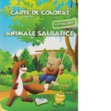 Carte de colorat cu abtibilduri. Animale salbatice