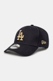 New Era șapcă de baseball din bumbac culoarea albastru marin, neted, 60595193