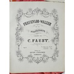 Frauenlob - Walzer pentru piano forte - C. Faust Op.75 partitura