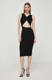 Silvian Heach rochie culoarea negru, midi, mulată