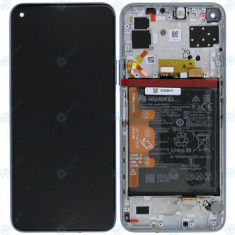 Huawei P40 Lite 5G (CND-N29A) Capac frontal al modulului de afișare + LCD + digitizer + spațiu baterie argintiu 02353SUQ