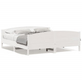 Cumpara ieftin Cadru de pat fara saltea, alb, 180x200 cm, lemn masiv pin