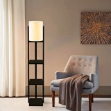 Lampa de podea Rotherham 135 x 21 x 21 cm 1 x E27 max 20W cu raft depozitare [lux.pro] HausGarden Leisure