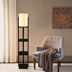 Lampa de podea Rotherham 135 x 21 x 21 cm 1 x E27 max 20W cu raft depozitare [lux.pro] HausGarden Leisure