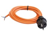 Cablu 2x1,5mm&sup2; PUR 3m portocaliu AS SCHWABE 70914 cu mufă CEE 7/17