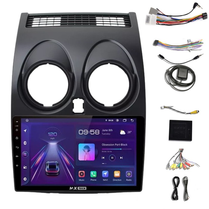 Navigatie Nissan Qashqai J10 2006 - 2013 dedicata, Android 13, 9 inch, 4 GB Ram 64 GB functii GPS, C