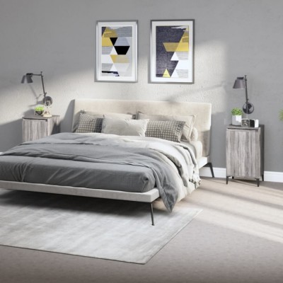 vidaXL Noptiere, 2 buc., gri sonoma, 40x35x70 cm, lemn prelucrat 819657 foto