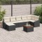 vidaXL Set Canapea de Grădină 8 pcs Negru, alb 55 x 55 x 37 cm