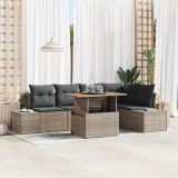 Cumpara ieftin Set de canapele pentru gradina 6 buc. Gri Rattan poli