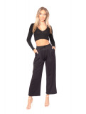 Pantaloni Dama Trening Evazat Negru