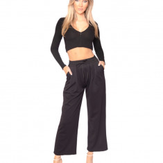 Pantaloni Dama Trening Evazat Negru