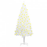 Brad de Crăciun artificial cu LED-uri, alb, 120 cm