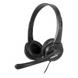 Casti On-Ear cu fir NGS VOX505, microfon, 1.8m, USB, negru