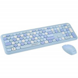 Cumpara ieftin Kit wireless tastatura + mouse Serioux Colourful, albastru
