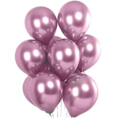 Set 10 Baloane din Latex Chrome, Cyrax, Model Party, 23 cm, Mov, 2.2 g