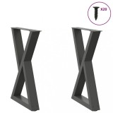 Cumpara ieftin Picioare masă de sufragerie, 2 buc., antracit, 50x(72-73,3) cm, oțel