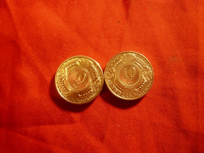 Set 2 Monede 10C Antilele Olandeze 1999 si 2006 , Cu-Ni ,cal.apr.NC