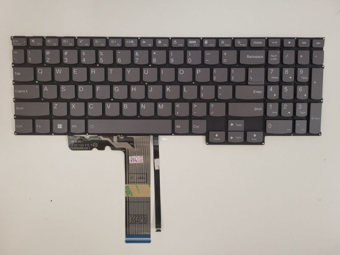 Tastatura Laptop, Lenovo, ThinkBook 16p G2 ACH Type 20YM, iluminata, gri, layout US