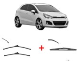 Cumpara ieftin Set 3 stergatoare KIA RIO III (UB) 2011 - 2017, parbriz si luneta, Valeo Silencio
