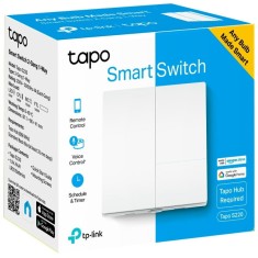 Intrerupator inteligent, necesita hub Tapo H100 pentru functionare, 2 comutatoare, programare prin smartphone aplicatia Tapo, 2 x baterii AAA, WiFi, a