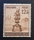Germania (Grossdeutsches Reich 1944) - Filatelie / Timbru Semipostal "1200 Jahre Fulda / Statuia Mariei" (12+38Pf Maro, MINT / Neștampilat) CLK1