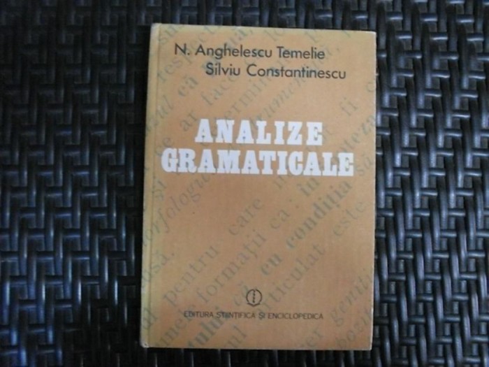Analizae Gramaticale - N. Anghelescu Temelie Silviu Constatinescu , 20612