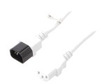 Cablu Prelungitor IEC C13 la IEC C14 1m Alb