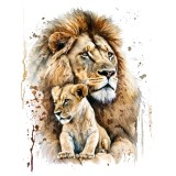 Sticker decorativ, Leu, Portocaliu, 77 cm, 1213STK-2