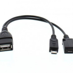Cablu adaptor OTG USB mama - micro USB tata date/alimentare mama Well