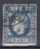 ROMANIA1869 LP 26 REGELE CAROL I CU FAVORITI VALOAREA 10 BANI ALBASTRU STAMPILAT