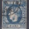ROMANIA1869 LP 26 REGELE CAROL I CU FAVORITI VALOAREA 10 BANI ALBASTRU STAMPILAT