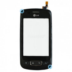 LG P500 Optimus One ecran tactil cu capac frontal, digitizer capac frontal piesa de schimb neagra FRONTCT
