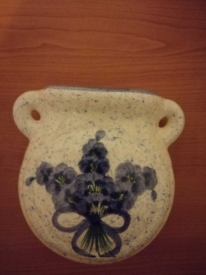 Vaza flori de agatat de perete de ceramica Padilla Cpp Spania inaltime 13 cm foto