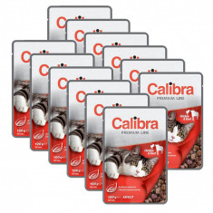 CALIBRA Cat Adult buca?i de pui ?i carne de vita in sos 12 x 100 g foto