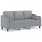 Canapea cu 3 locuri cu pernute, gri deschis, 180 cm, textil