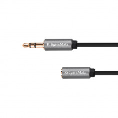 Cablu prelungitor Jack 3.5mm tata - Jack 3.5 mama stereo 1m Kruger &amp;amp;amp; Matz foto