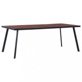Cumpara ieftin Masă de bucătărie, natural și negru, 200x100x75 cm, MDF