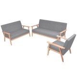 vidaXL Set canapele 3 piese Textil Gri deschis