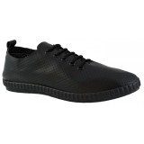 Pantofi Casual Barbatesti, Negri, perforati cu sireturi - 41
