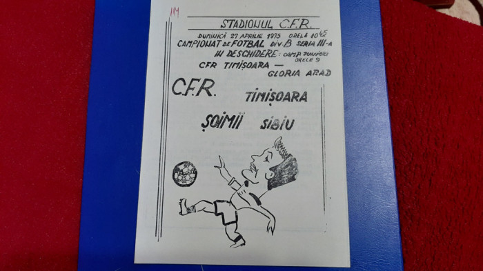 program CFR Timisoara - Soimii Sibiu
