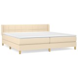 Cumpara ieftin Pat box spring cu saltea, crem, 200x200 cm, textil