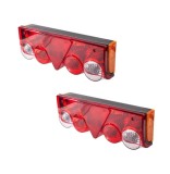 Set Lampi Spate Camion Remorca Utilaje ALM 42.5x15x9 cm, Stanga/Dreapta, Pozitie, Semnalizare, Frana, Marsarier, Ceata, 2 Bucati