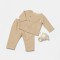 Set bluza cu nasturi si pantaloni , Winter muselin, 100% bumbac - Apricot, BabyCosy (Marime: 6-9 luni)
