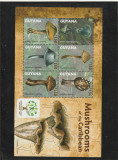 Guyana 2011-Flora,Ciuperci,bloc 6 valori dantelate,MNH,Mi.8222-8227 KB, Nestampilat