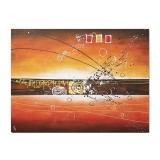 Tablou gigant abstract pictat manual birou, living, Fantezie in abstract, 120x90cm ulei pe panza in relief efect 3D, gata de expus pe perete